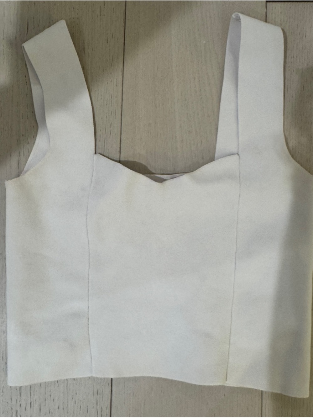 A.L.C. Cream heart shape neckline Crop Top
